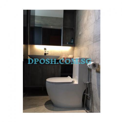 Baron W888 1-Piece Toilet Bowl (Geberit Flushing System) (33800)*Conta –  Domaco